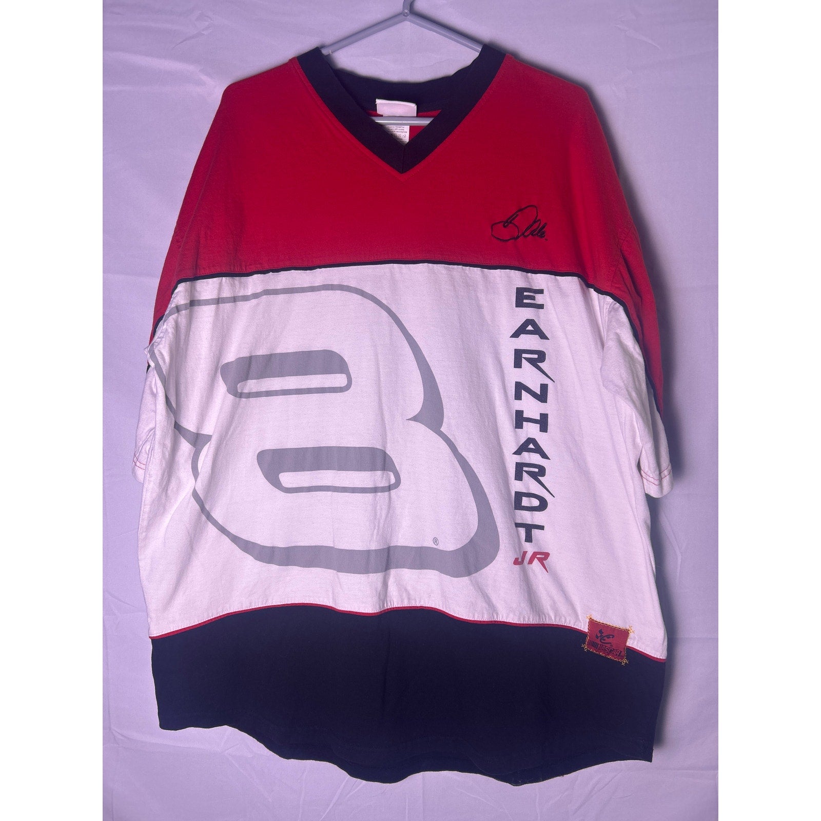 Chase Authentics #8 Dale Earnhardt Jr Red Black White V-neck Shirt Mens Size 2XL