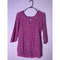 Emma James Pink Mesh Front Hole Detail Long Sleeve Tunic Sweater Women's Medium