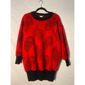 Vintage Sprouts Red Black Paisley Pattern Pullover Sweater Men's Size Small