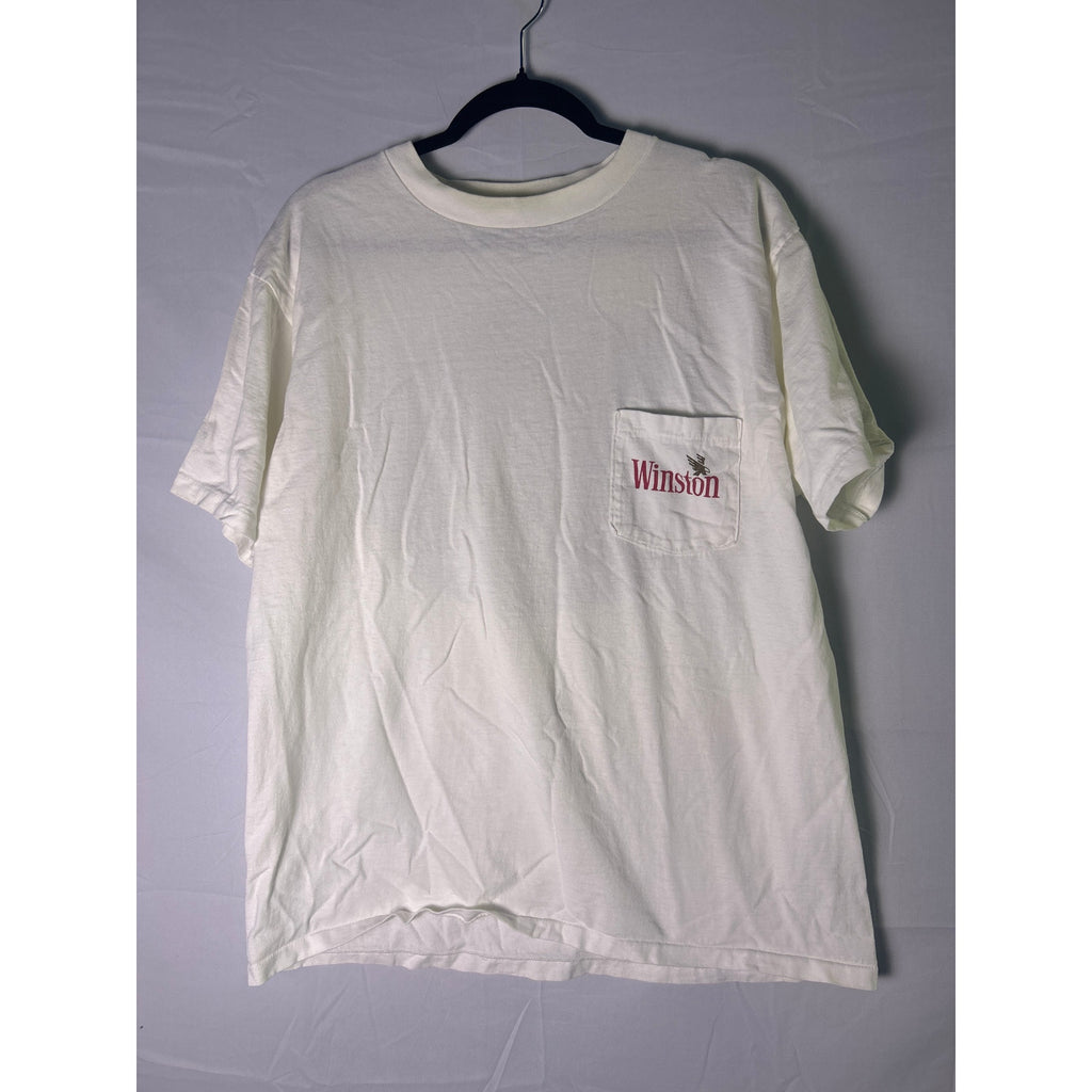 WINSTON 20th Anniversary Motor Sports Graphic Print White Shirt Men's Size XL
