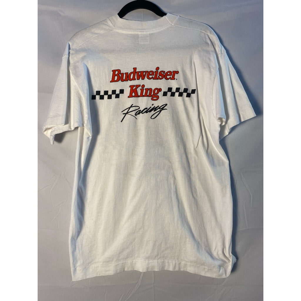 1993 Vintage Fruit of the Loom Budweiser King IndyCar Autographed White Shirt Men's Large