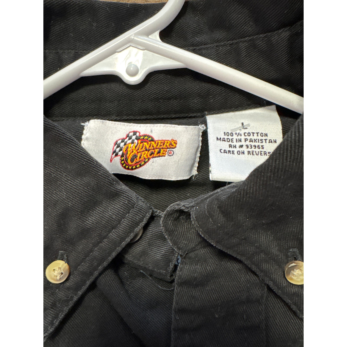 Winner’s Circle Bobby Labonte Racing Embroidered Black Button Down Men's Large