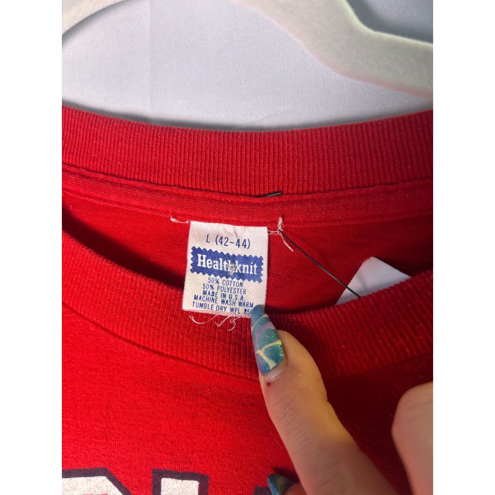 Healthknit INDIANA #44 Athletic Department Red T-shirt Men's Size Large