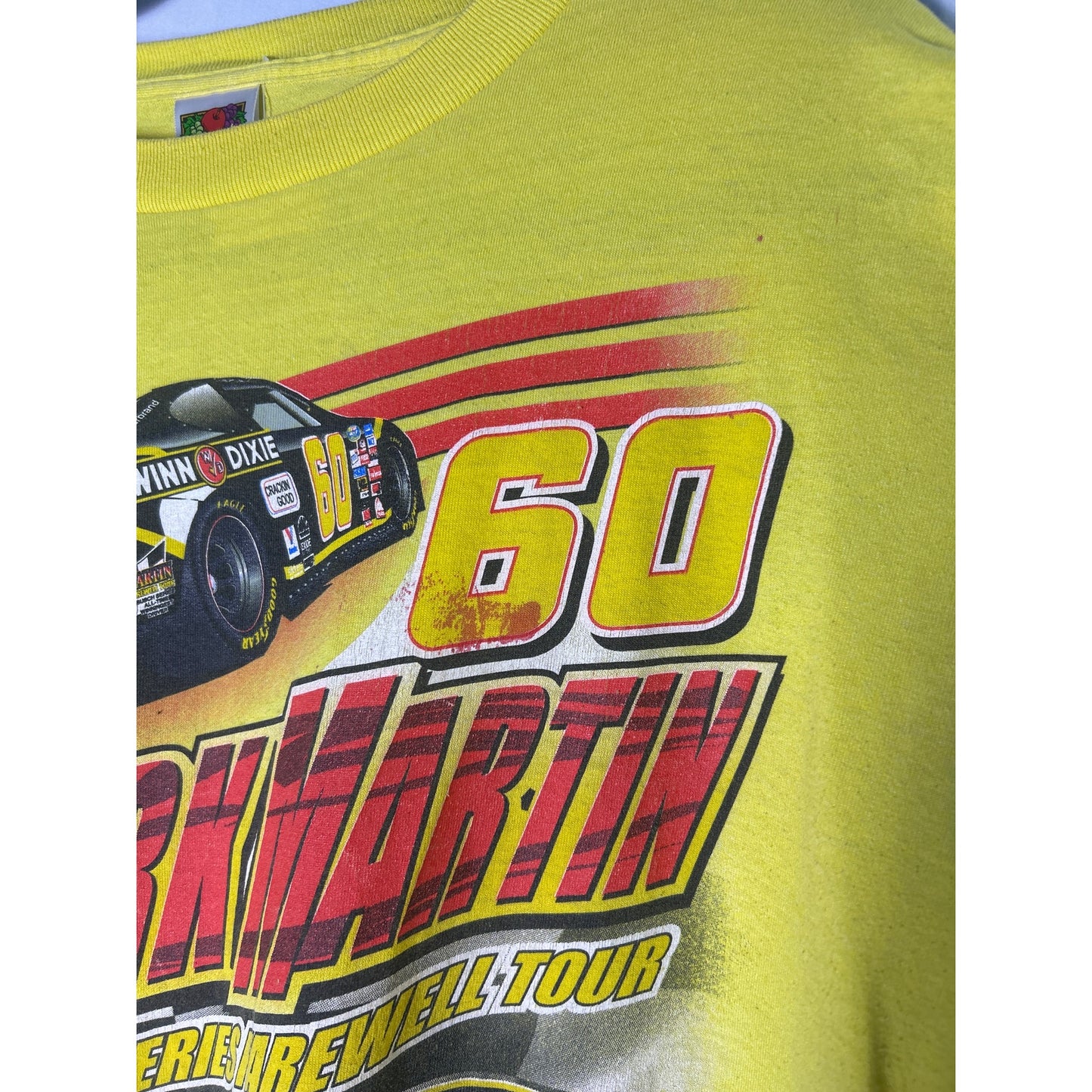 2000 Vintage Fruit of the Loom Mark Martin Nascar Farewell Tour Shirt Size Large