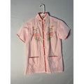 Vintage 60s Plum Blossoms Pink Cheongsam Top Floral Embroidery Women's M-XL?