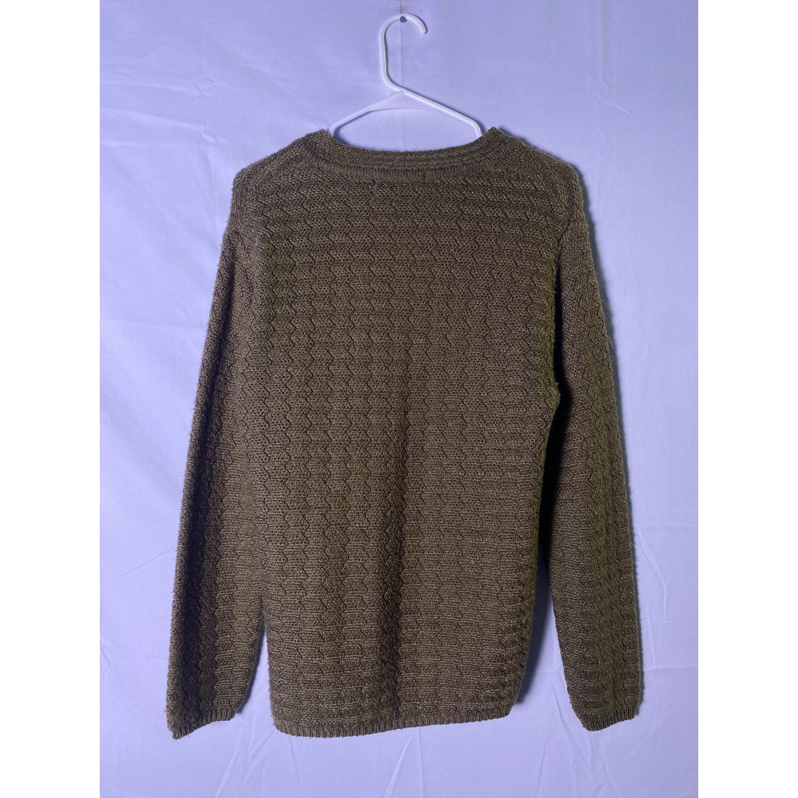 J-Mark Brown V-neck Chunky-Knit Button Front Cardigan Sweater Women's Size Large