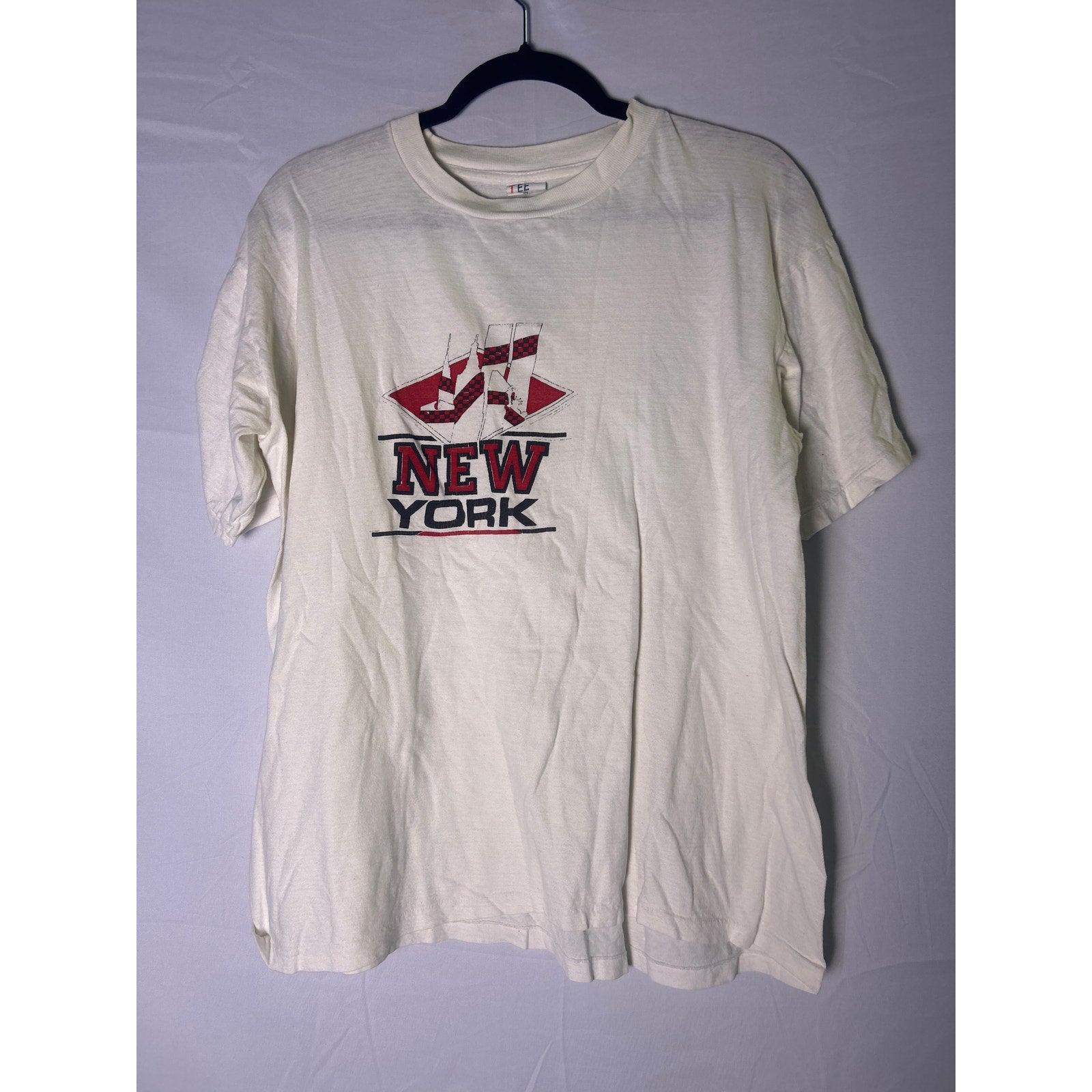 Vintage 90's New York City Graphic Tee White Shirt Women's Size XL AS IS
