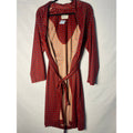 Vintage 70s-80s Travel-Lite Printed Red Patterned Wrap Sleep Robe Womens Large