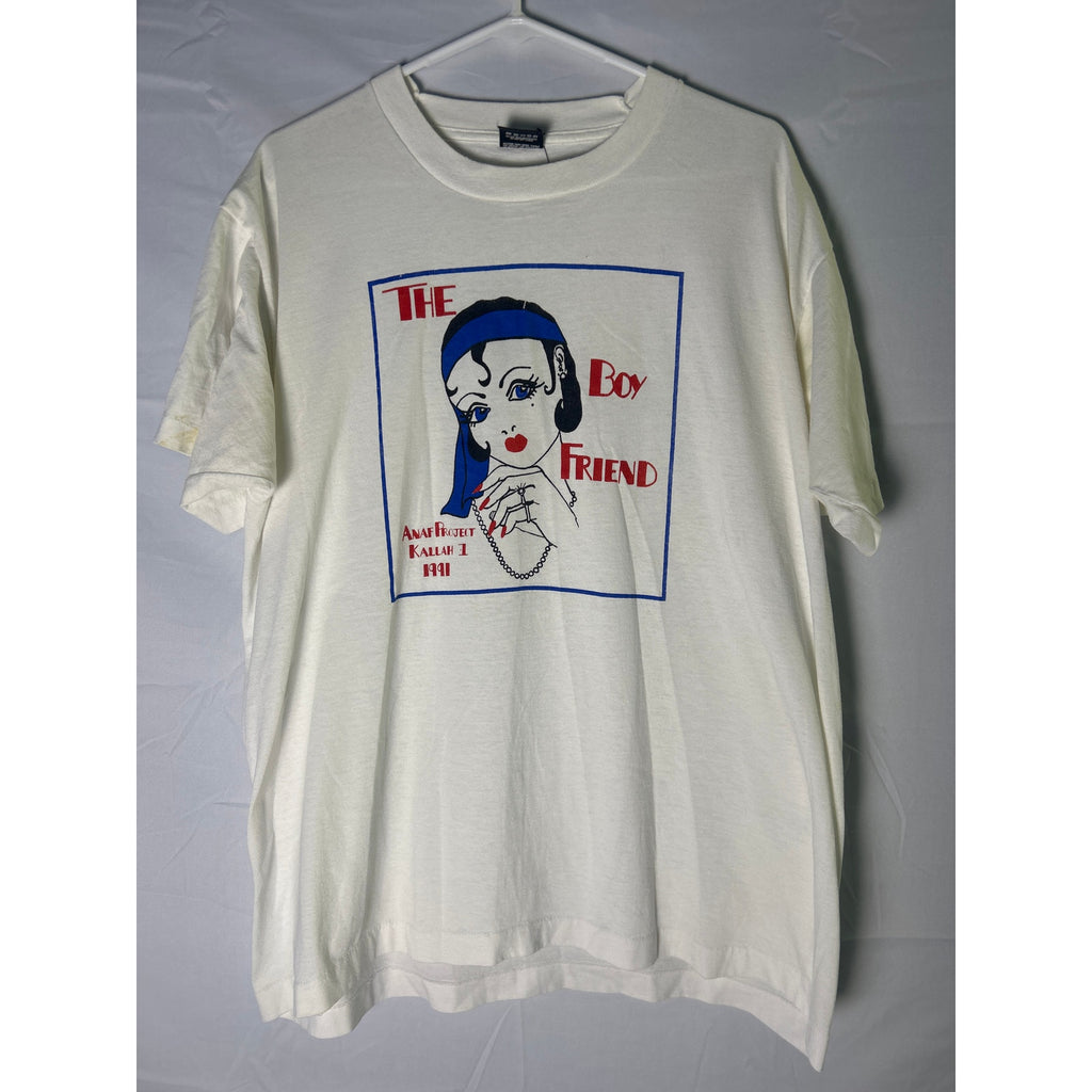 The Boyfriend Anaf Project Kallah 1991 Print White Single Stitch T-shirt Size XL