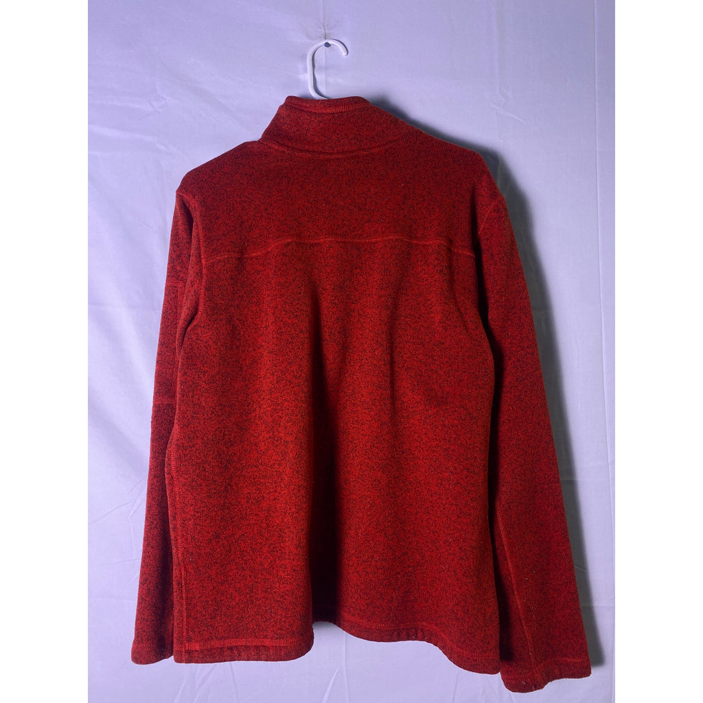 The North Face Red Textured Quarter Zip Fleece Pullover Jacket Sweatshirt Large