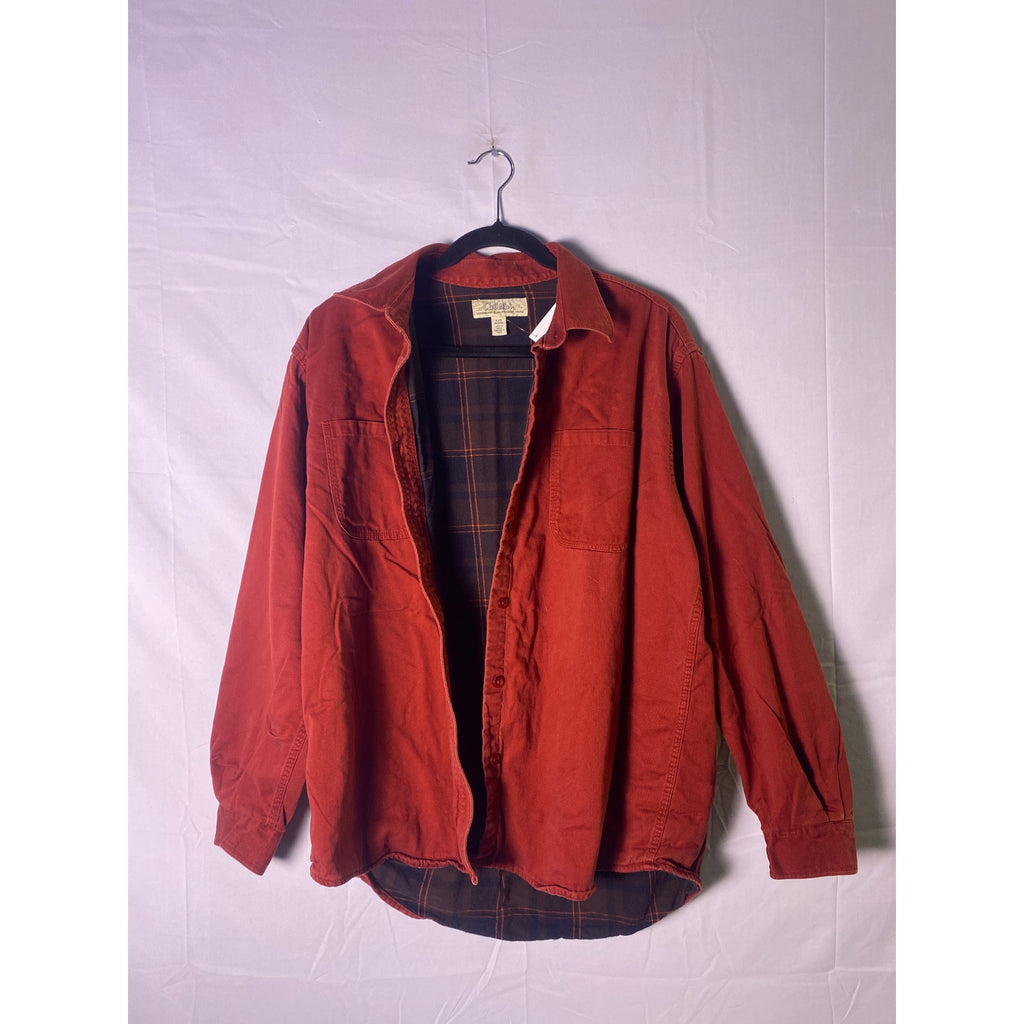 Red Cabelas Button Up Flannel Lined