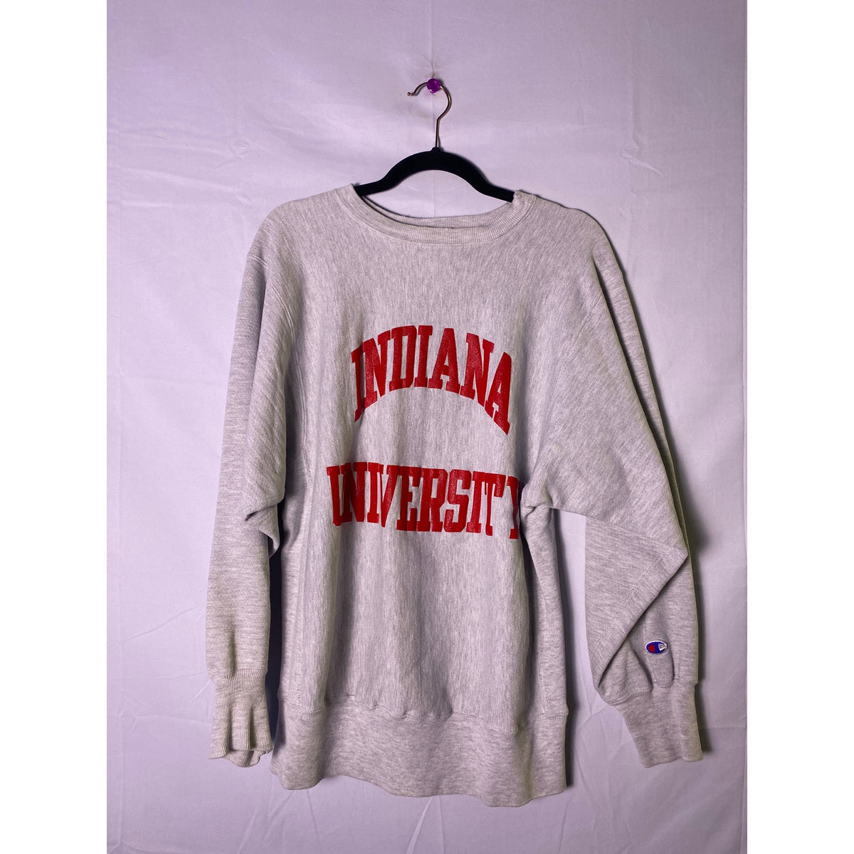 Champion IU Indiana University Gray Sweatshirt Reverse Weave Crewneck Large