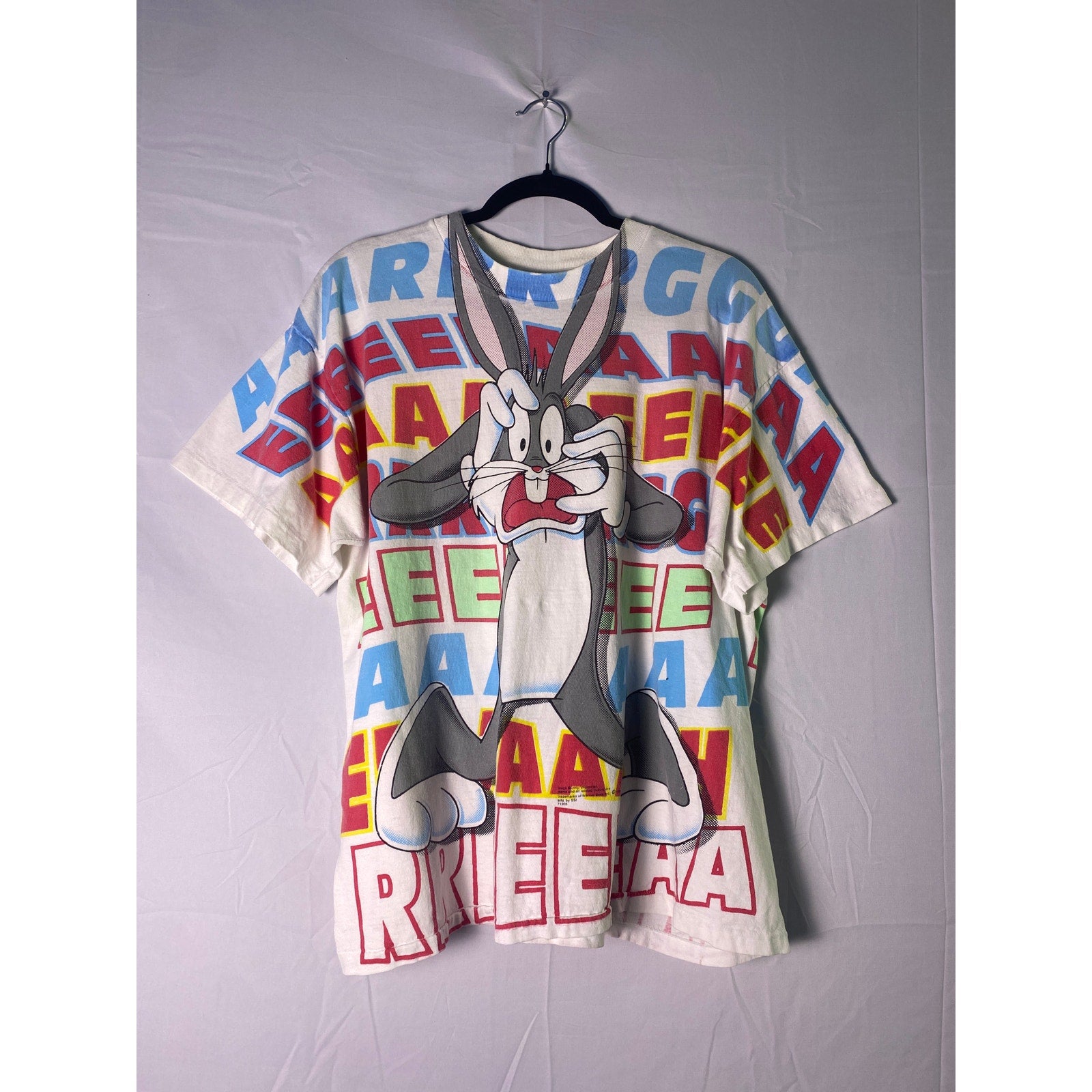 Bugs Bunny All Over Graphic Print T-shirt Women's Size XL