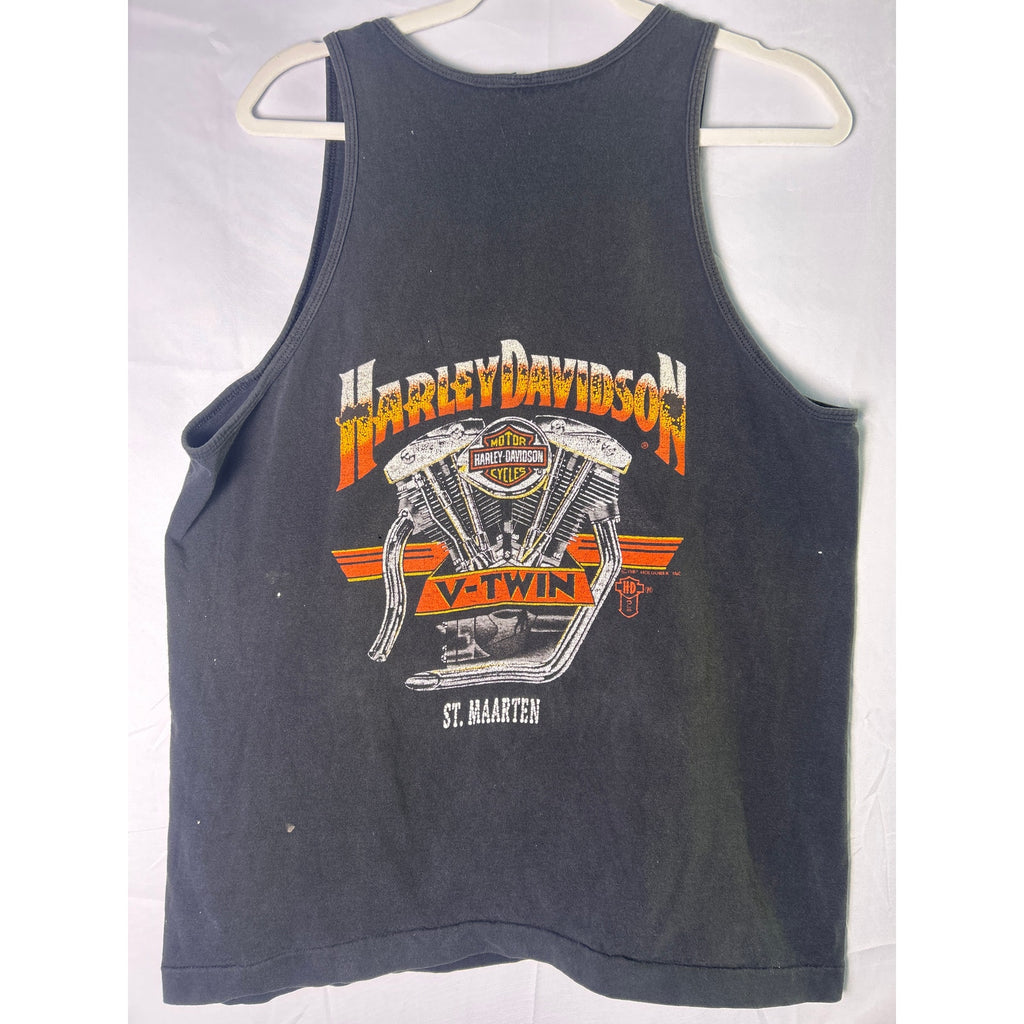 Fruit of the Loom Harley Davidson V-Twin St. Marten Black Tank Top Women's Large