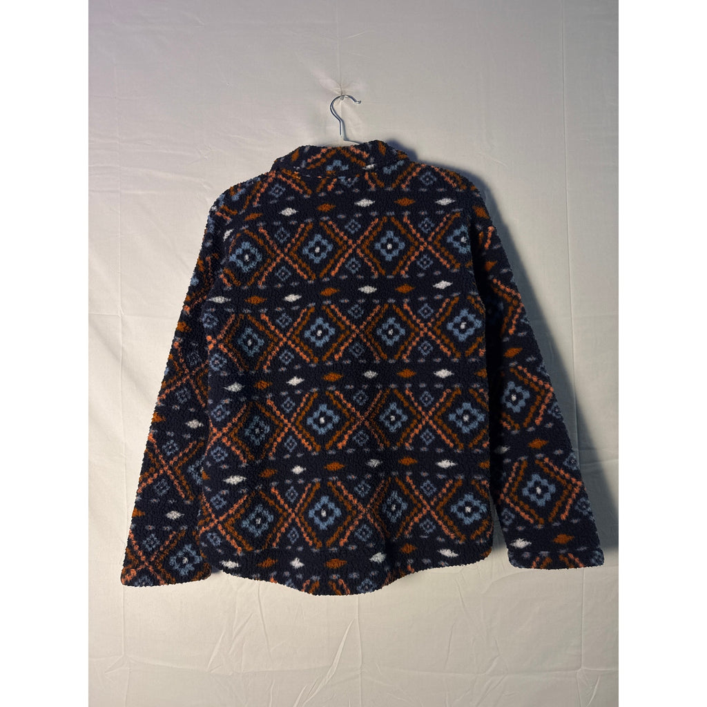 Old Navy Women's Aztec Pattern Sherpa 1/4 Zip Fleece Sweater Size Medium