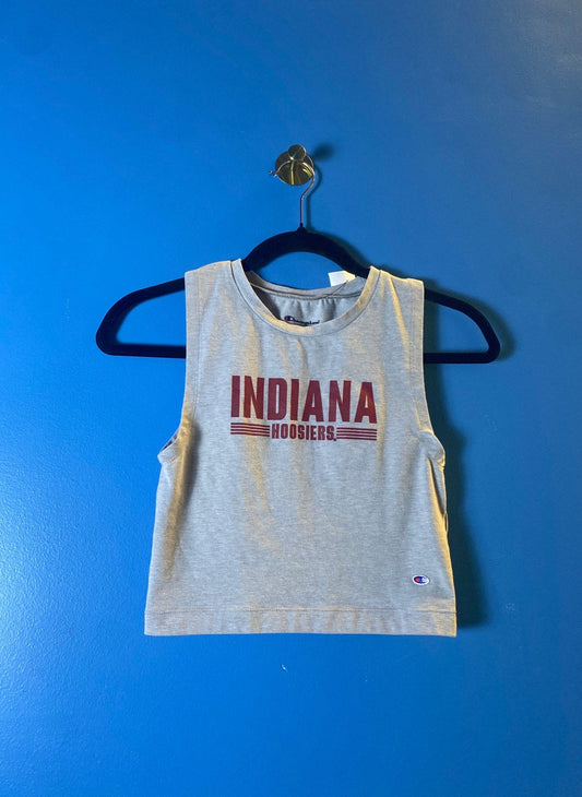 Champion INDIANA Hoosiers Gray Tank Top Baby Tee Women's Size Small