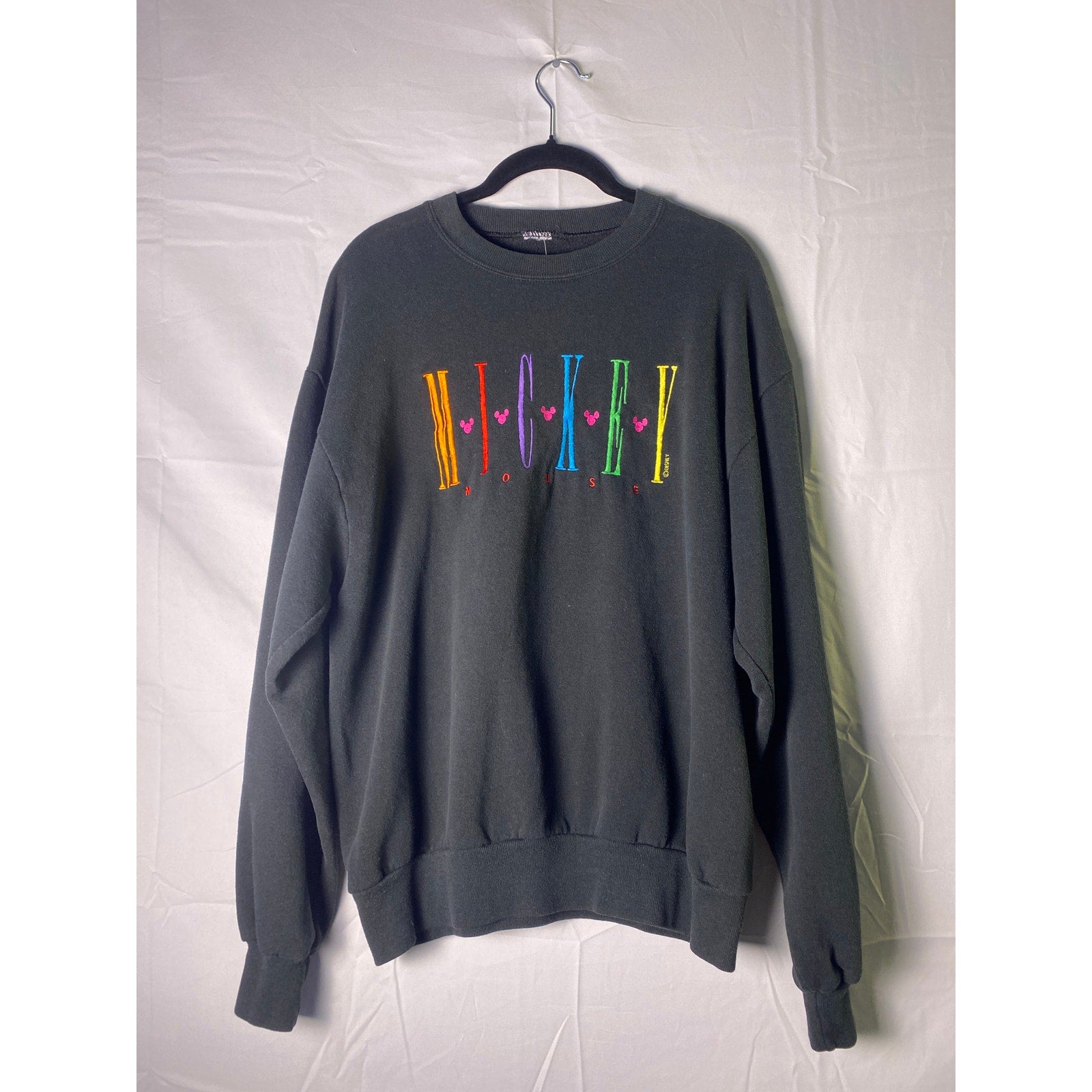 Vintage Mickey Unlimited Disney Mickey Black Crewneck Sweatshirt Men's Size M/L