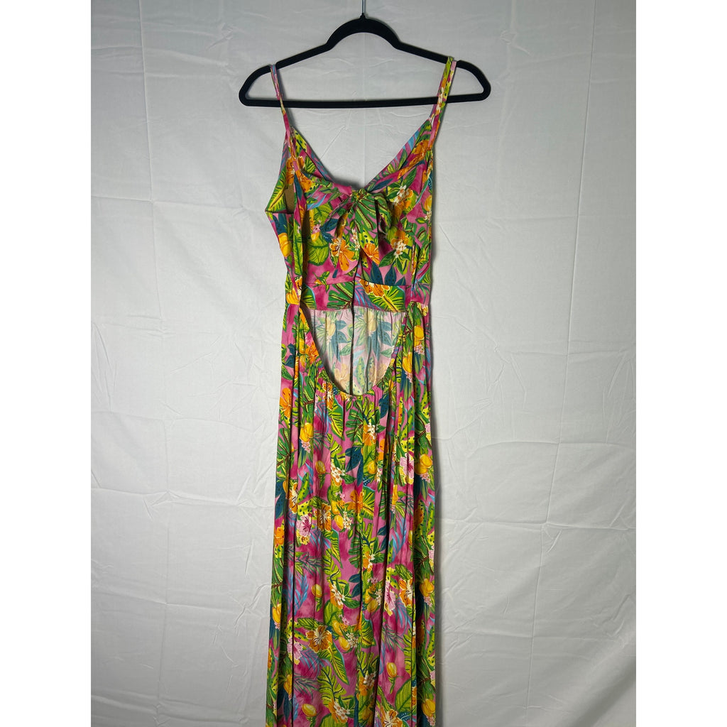 Cupshe Multicolor Tropical Floral Twist & Keyhole V-neck Maxi Dress Women's XL