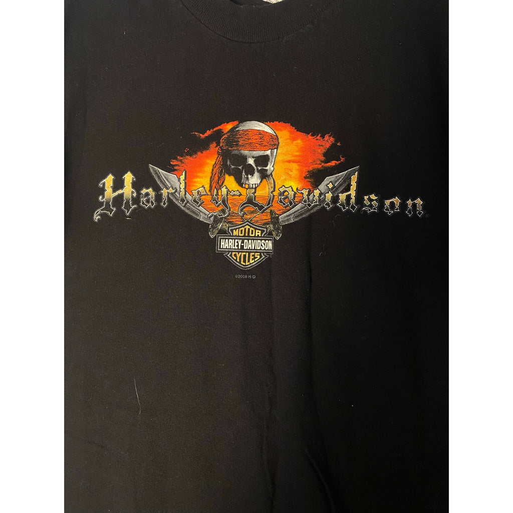 Harley Davidson of Free Port Pirate BAHAMAS Crewneck Black Shirt Men's Size XL
