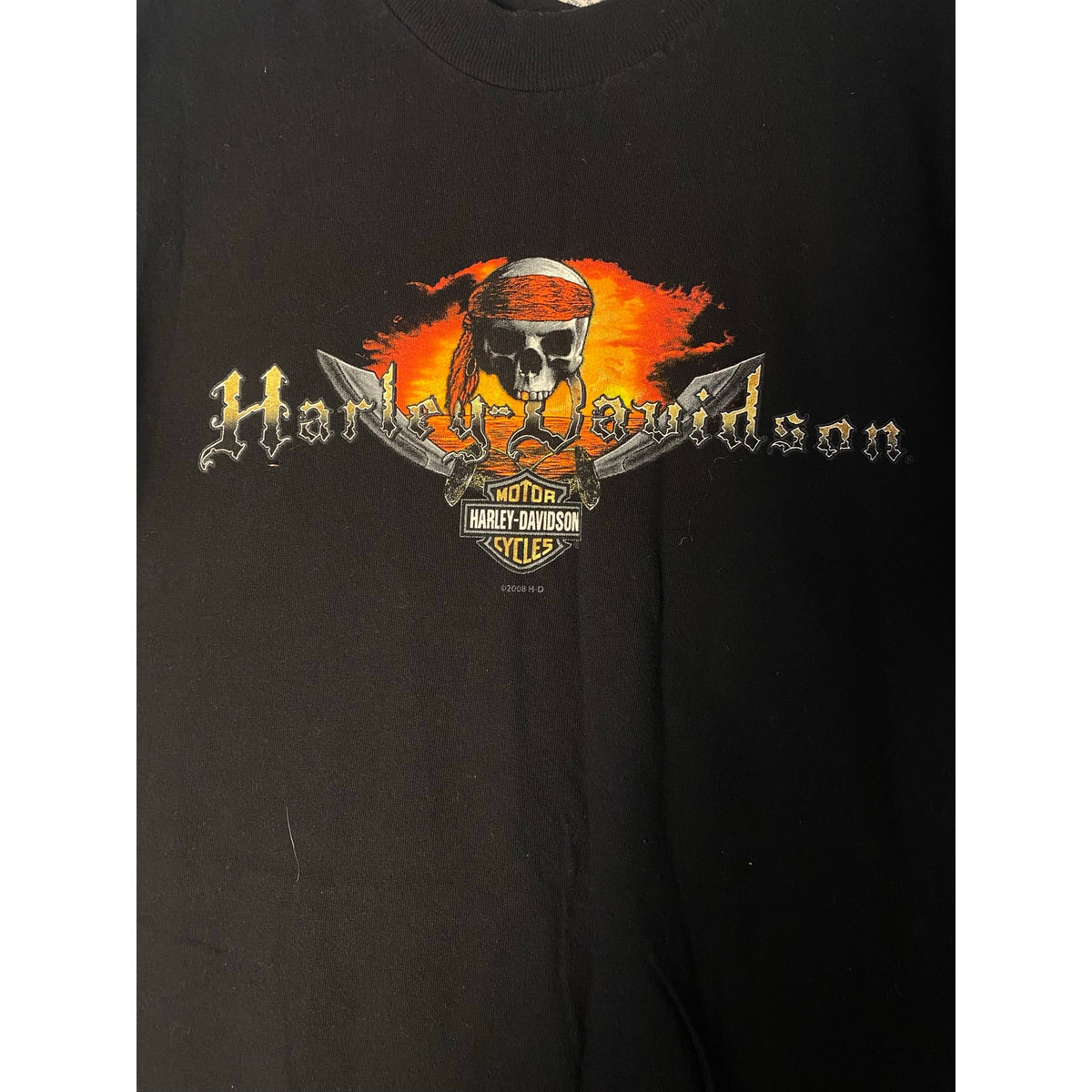 Harley Davidson of Free Port Pirate BAHAMAS Crewneck Black Shirt Men's Size XL