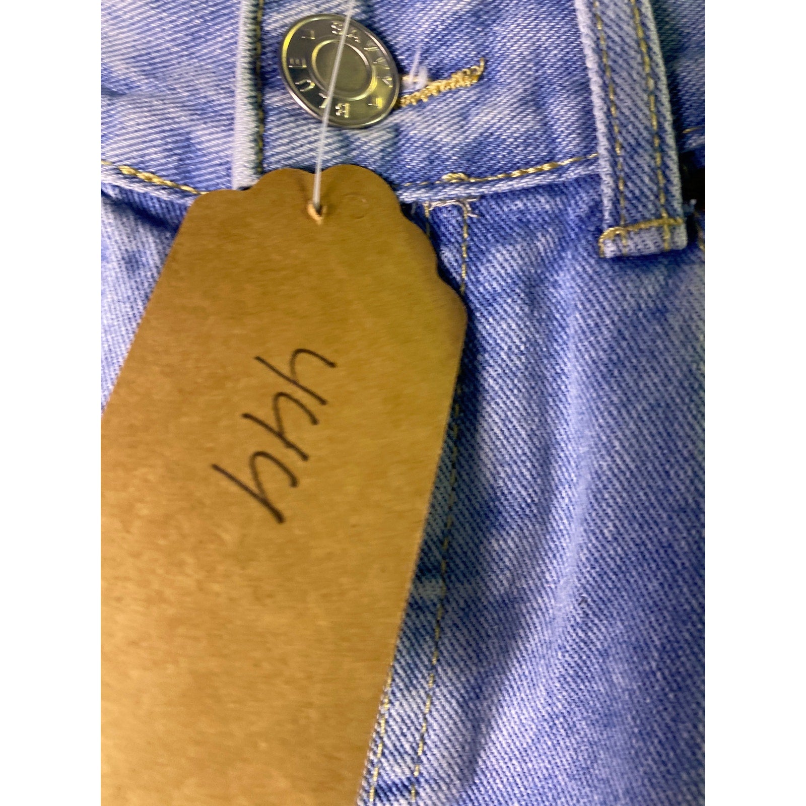 Blue Savvy Ripped Distressed Light Wash Denim Straight Leg Jeans Raw Hem Size 28