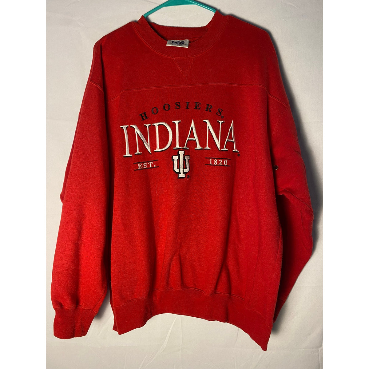 Y2K Lee Sport Indiana Hoosiers Embroidered Red Crewneck Sweater Women's Large