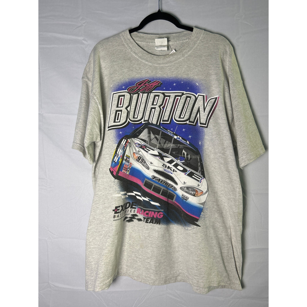 Gildan Y2K Jeff Burton Racing Team EXIDE #99 NASCAR Gray Shirt Double Sided XL