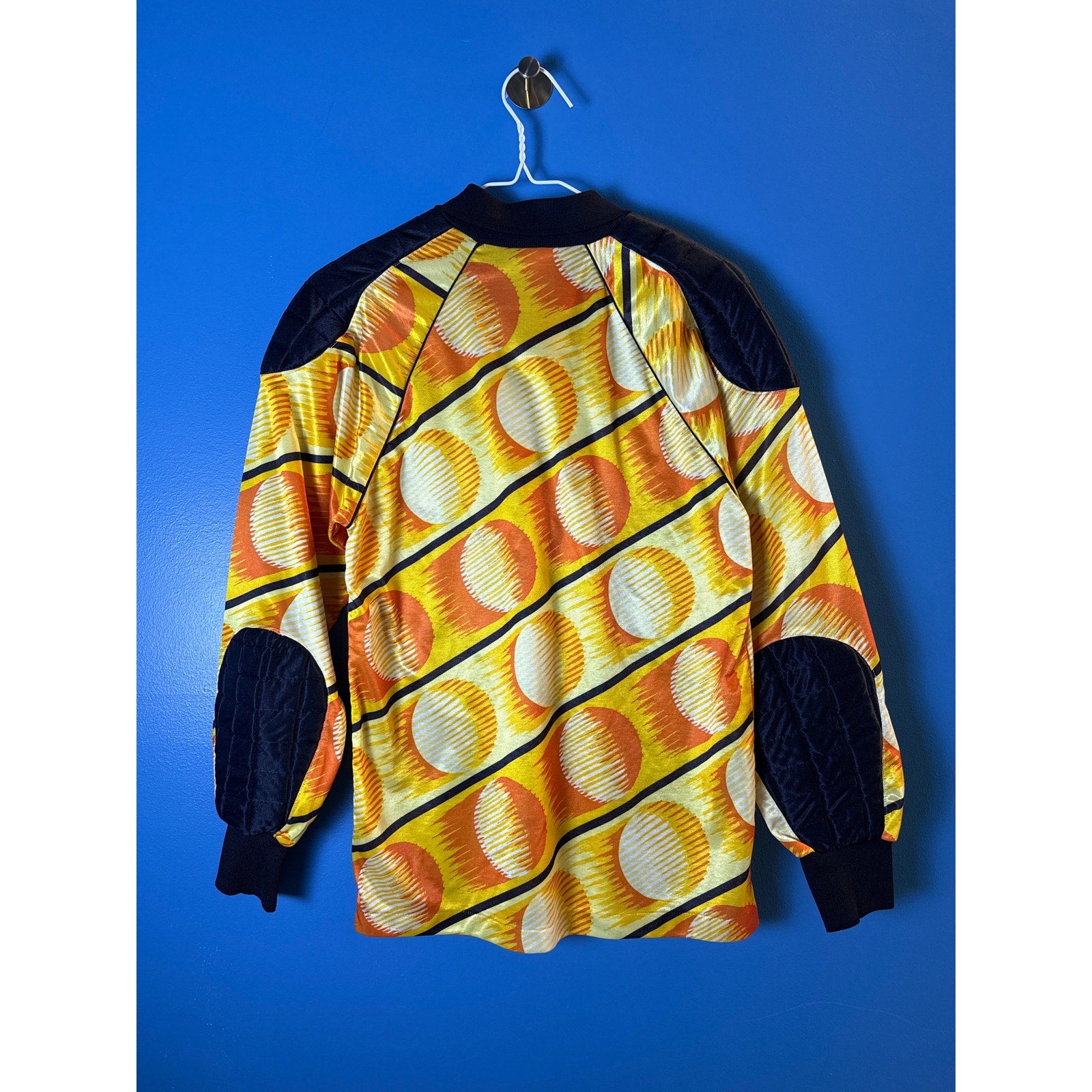Union Jacks Yellow Black Goalie Shirt Yellow Geo Soccer Football Jersey Size S-M