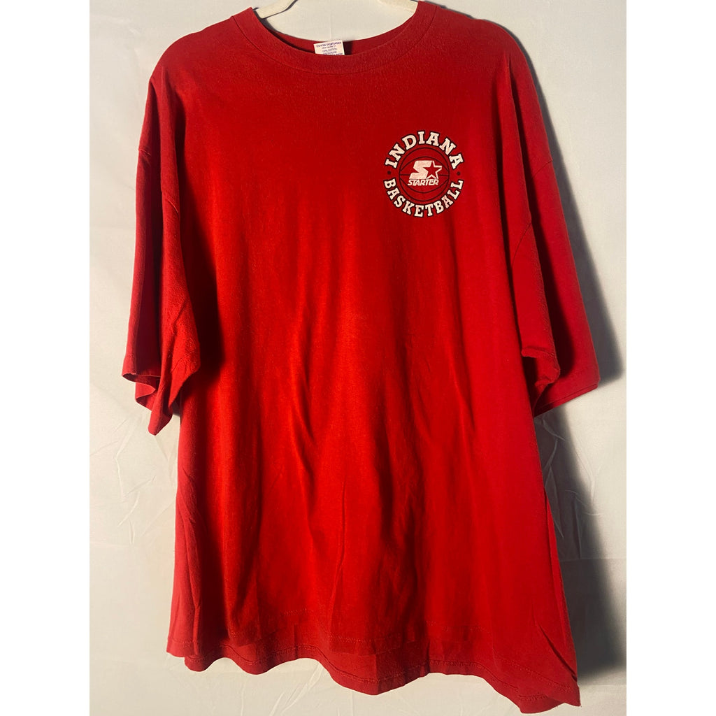 Vintage Starter IU Indiana University Red Basketball T-shirt Men's Size 2XL