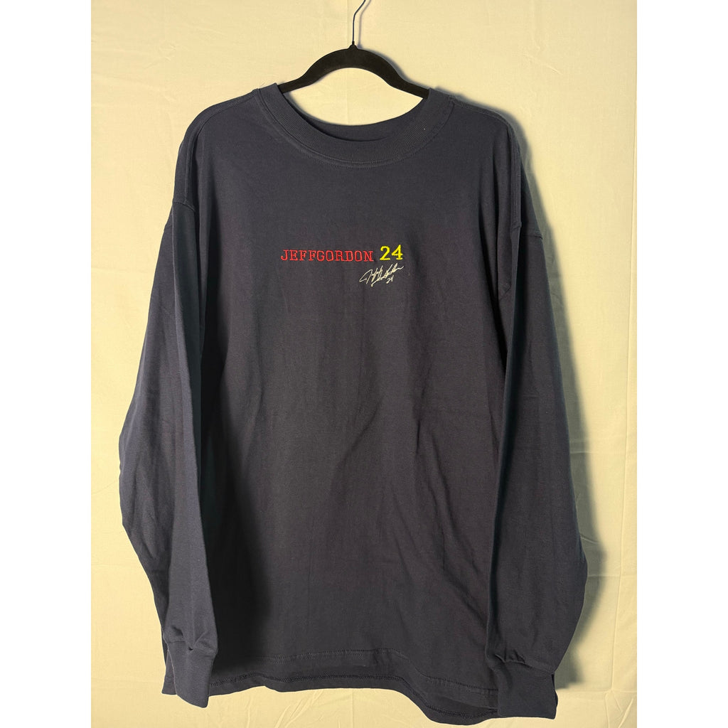 NWT Russell Athletic Jeff Gordon #24 Embroidered Blue Long Sleeve Shirt Large