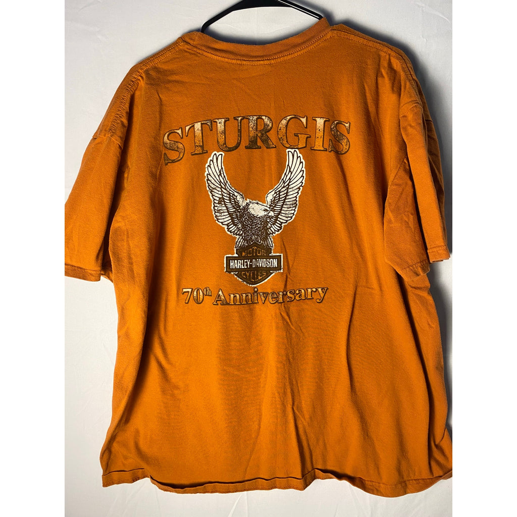 Harley Davidson 2010 Sturgis Black Hills Rally 70th Anniversary Orange Shirt XL