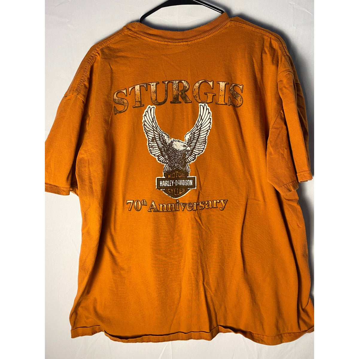 Harley Davidson 2010 Sturgis Black Hills Rally 70th Anniversary Orange Shirt XL