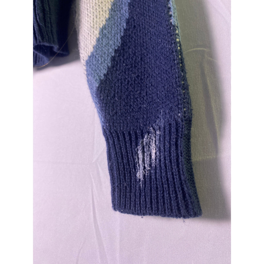 Full Tilt Gray Blue Modern Swirl Design Crew Neck Sweater Women's Small Pullover