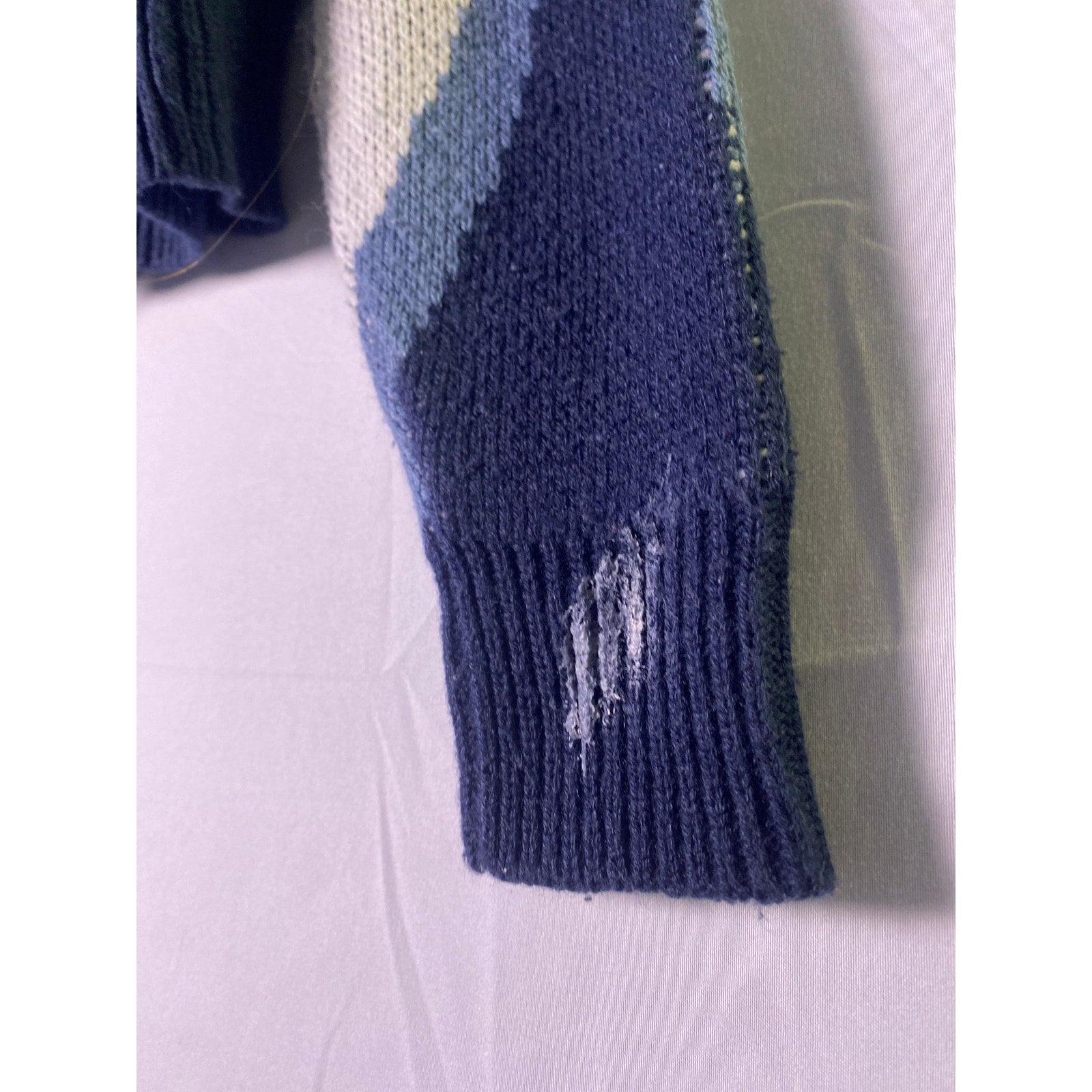 Full Tilt Gray Blue Modern Swirl Design Crew Neck Sweater Women's Small Pullover