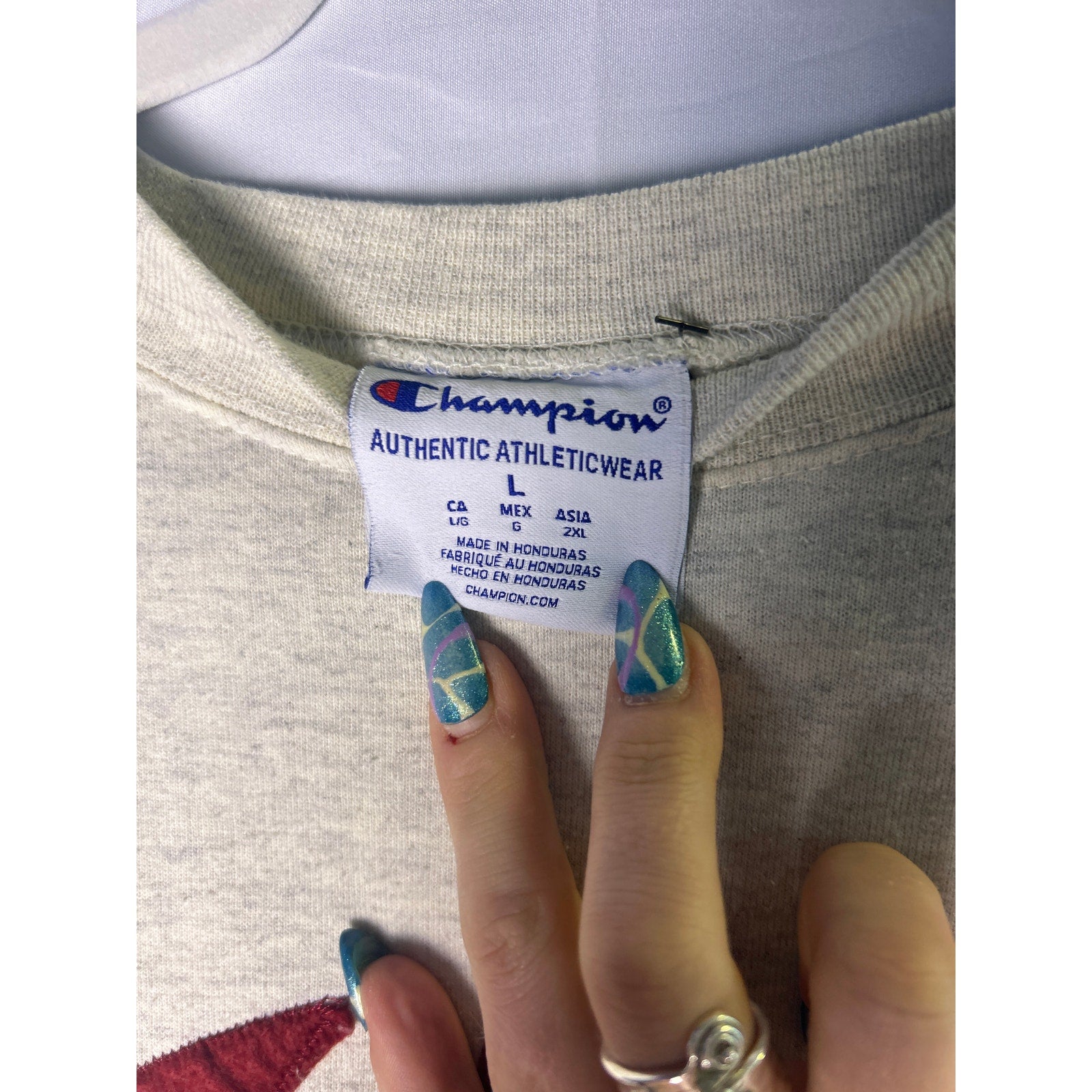 Champion INDIANA Embroidered Gray Crewneck Pullover Sweatshirt Women's Large