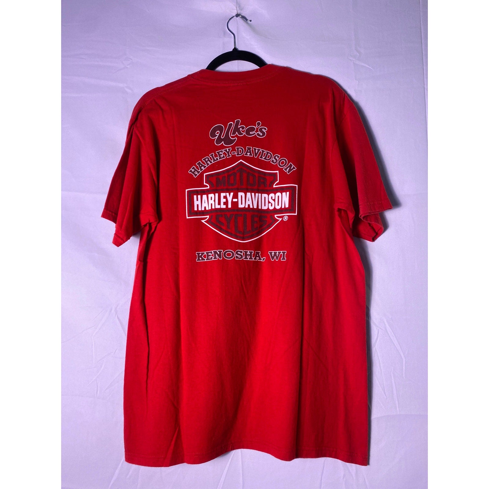 Harley Davidson 100 Years of Great Motorcycles Kenosha Wisconsin Red Shirt Large