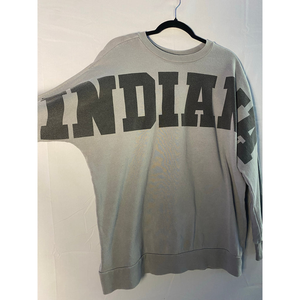 INDIANA Spellout Gray Crewneck Sweater Men's Size Small Pullover