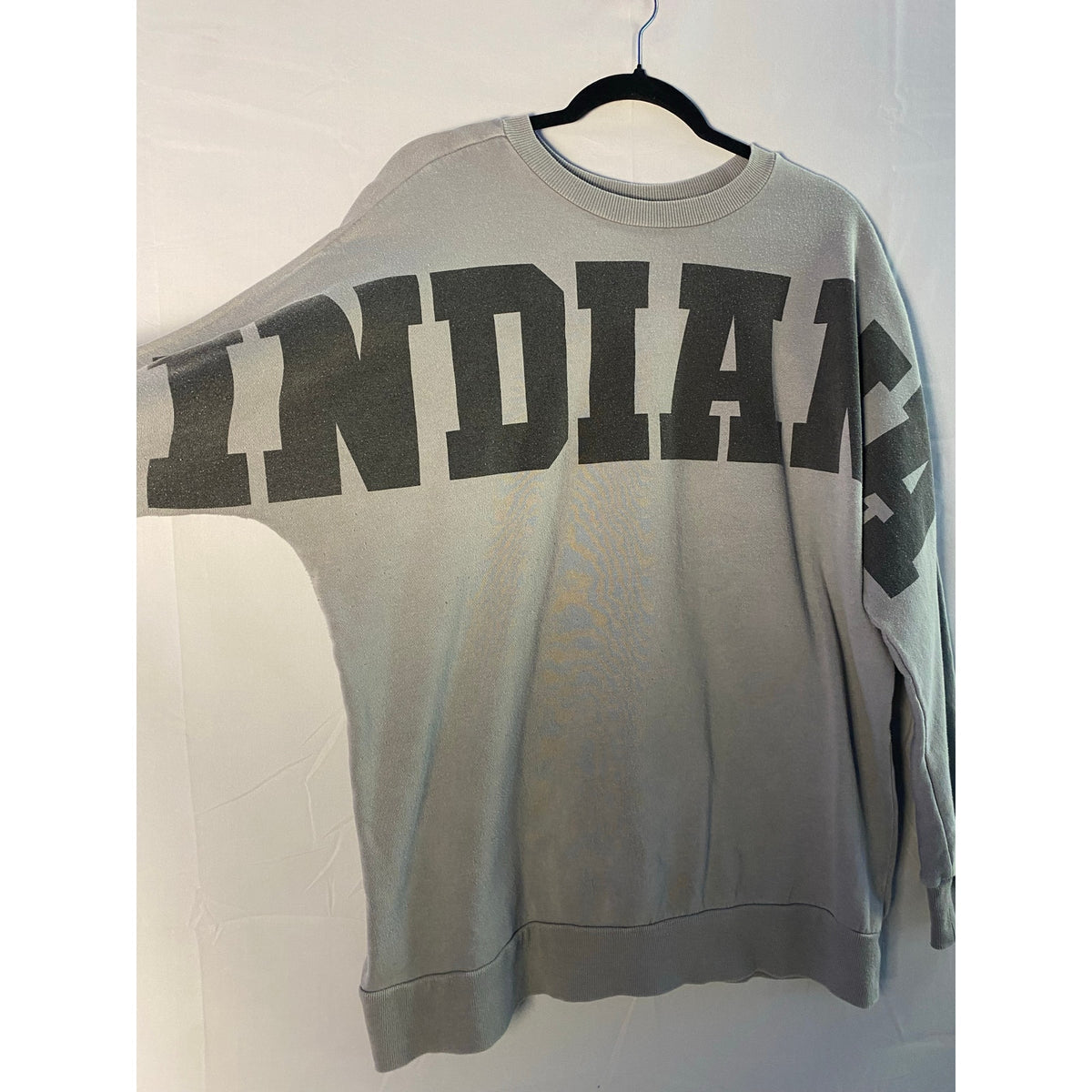INDIANA Spellout Gray Crewneck Sweater Men's Size Small Pullover