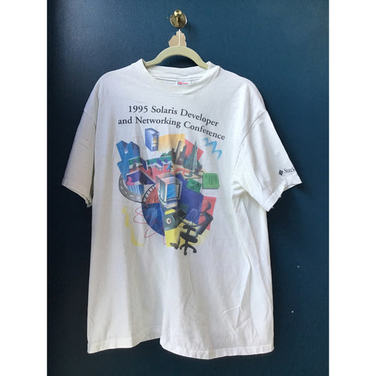 Hanes 1990’s Vintage SunSoft Solaris Networking Conference Tee Men's Size XL