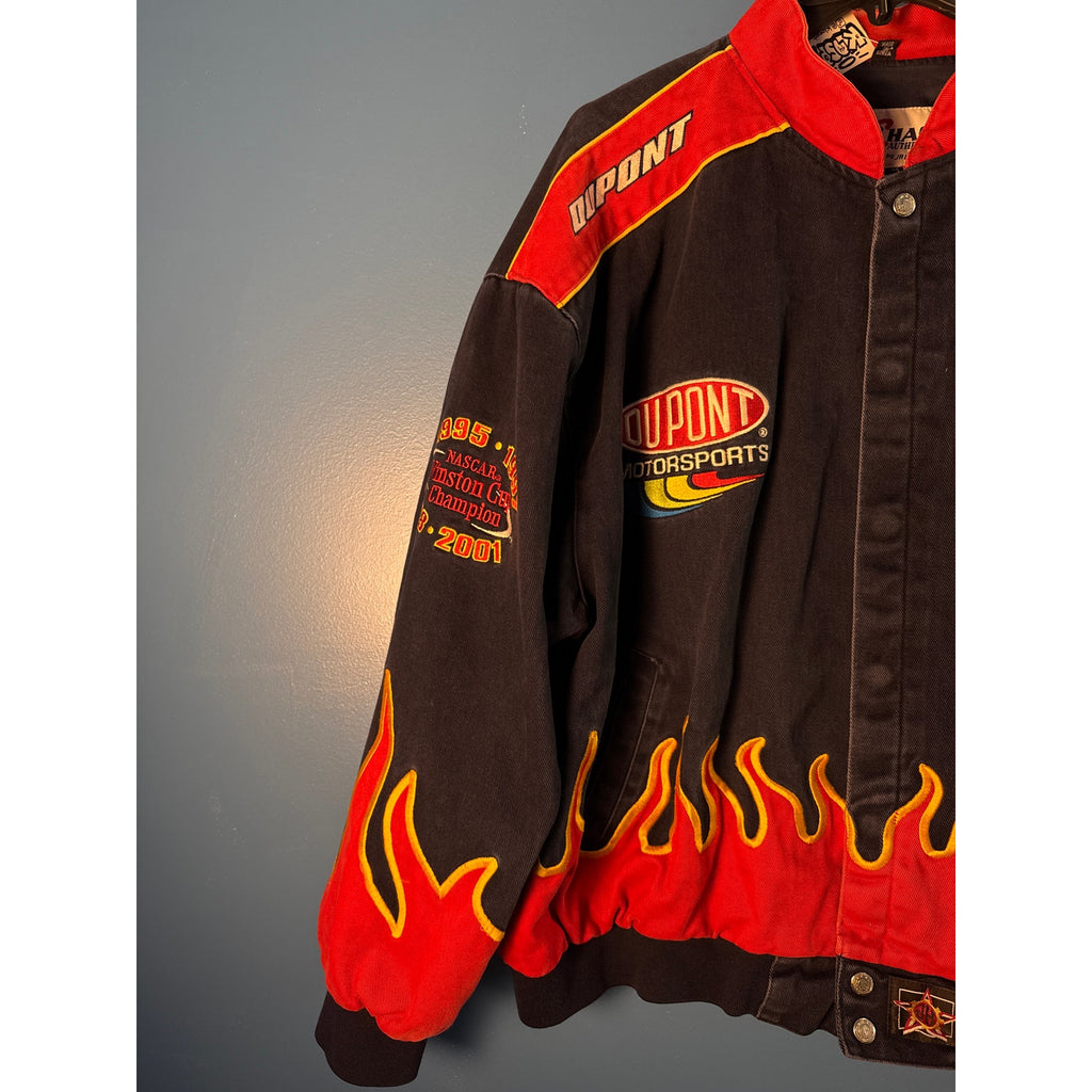 Chase Authentics DuPont NASCAR Jeff Gordon 24 Flames 2001 Jacket Champion XL