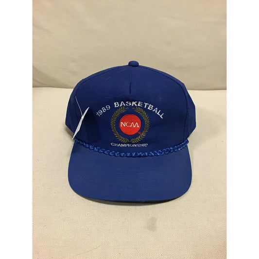 1989 BASKETBALL NCAA Championship Embroidered Blue Snapback Hat Cap