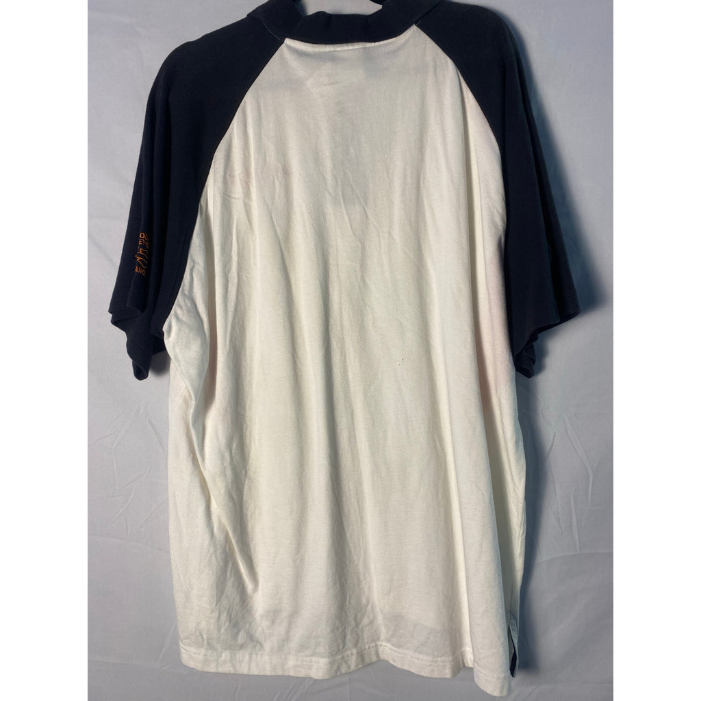 Harley-Davidson White Black Orange Polo Shirt Men's Size XL
