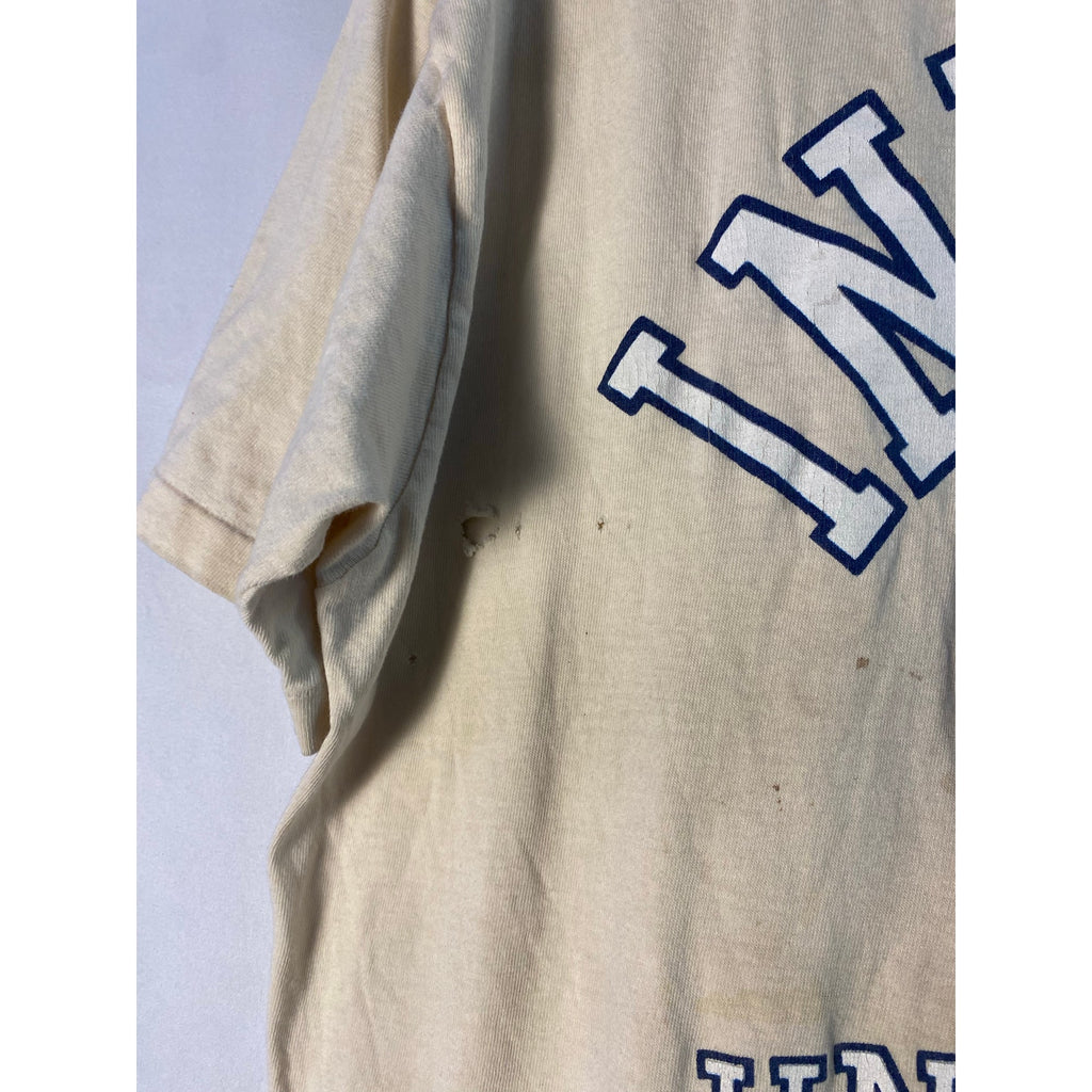 Vintage 90s Hanes IU Indiana University White Graphic Shirt Men's Size XL