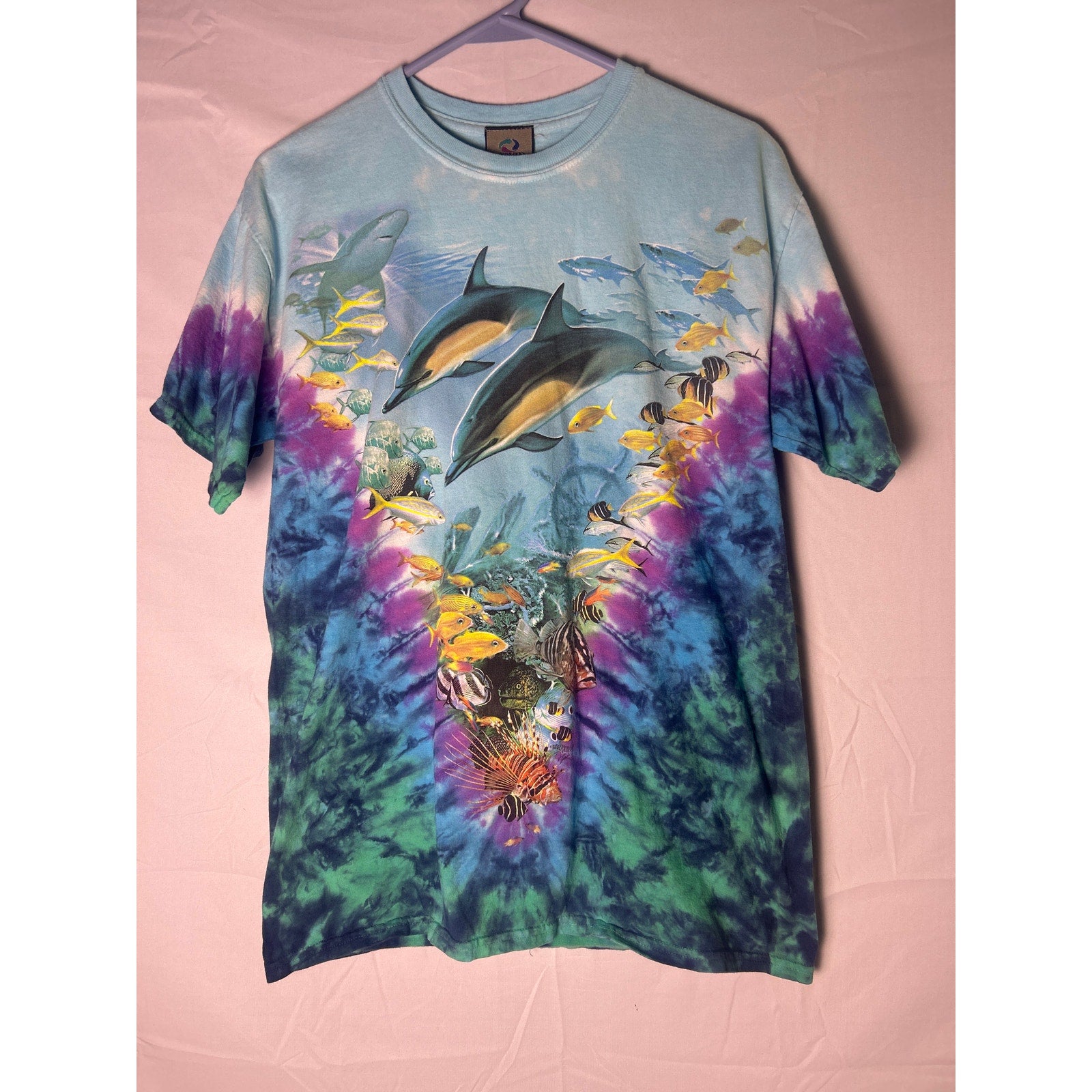 Liquid Blue Caribbean Treasure Tie-Dye T-Shirt Men's Size Medium