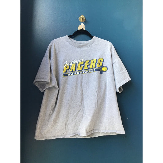 Delta Pro Weight INDIANA Pacers Basketball Print Gray T-shirt Men's Size XL
