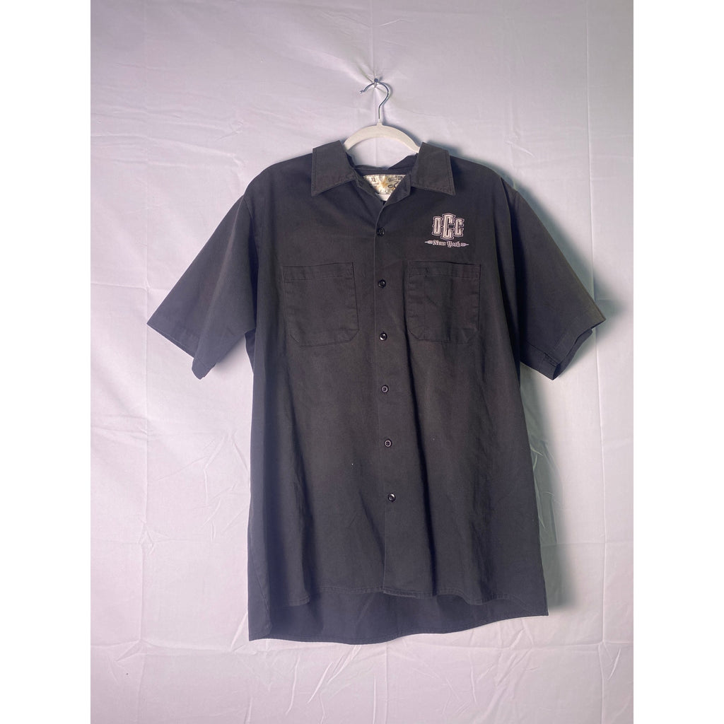 Orange County Choppers New York Black Button Up Work Shirt Chopper Flames Men XL