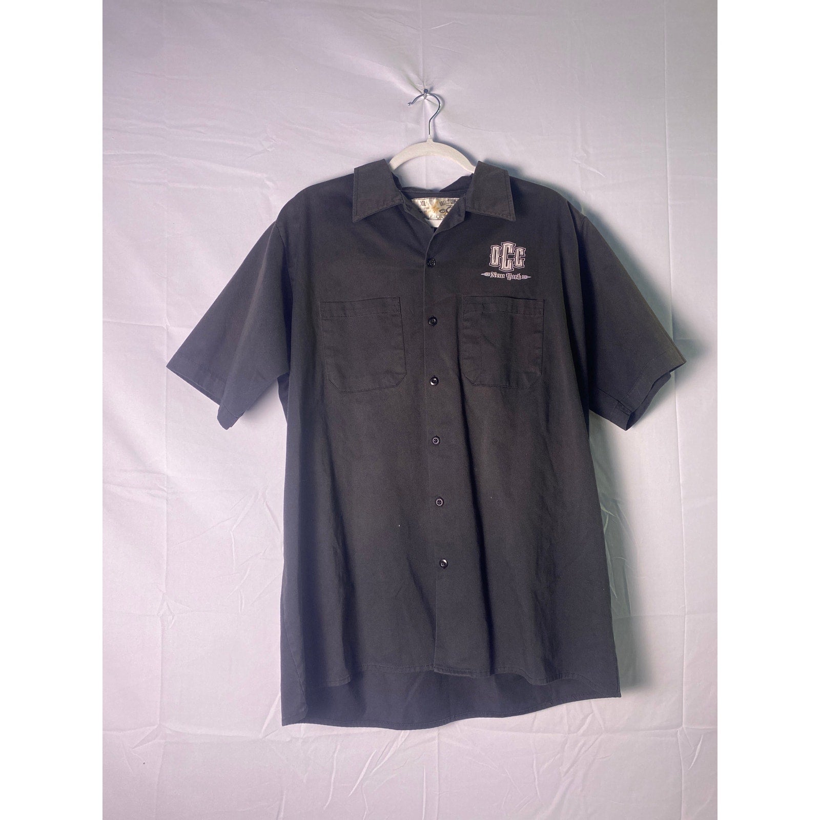 Orange County Choppers New York Black Button Up Work Shirt Chopper Flames Men XL