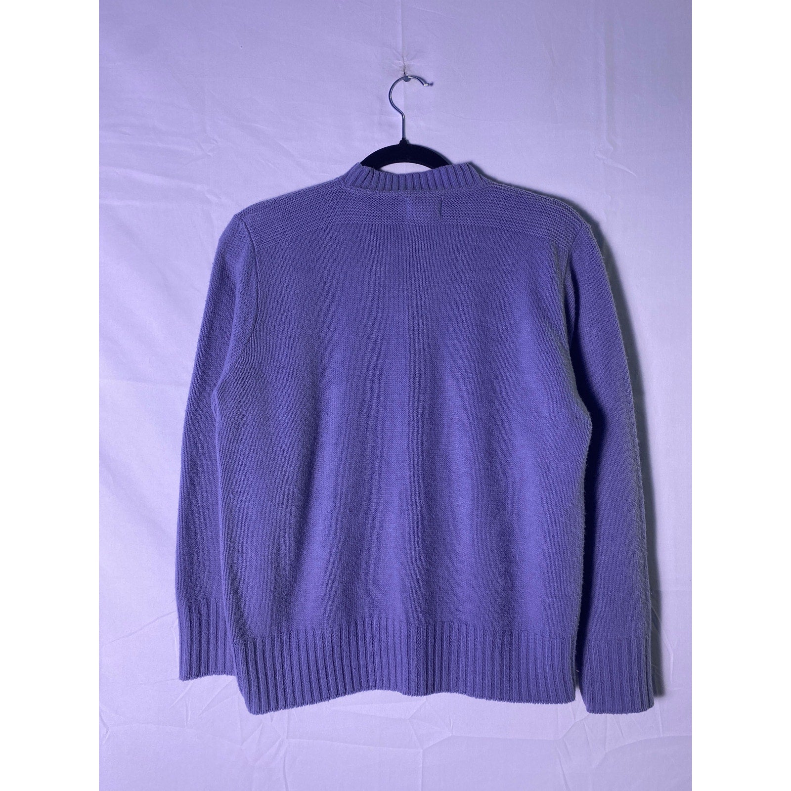 Vintage 70s-80s Lilac Knit Sweater Crewneck Pullover Women's Size Medium