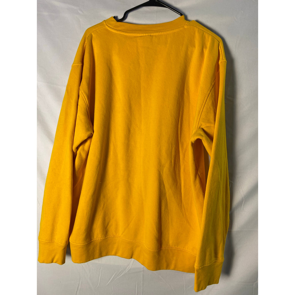 NHL NASHVILLE Predators Graphic Print Yellow Crewneck Sweatshirt Men's Large