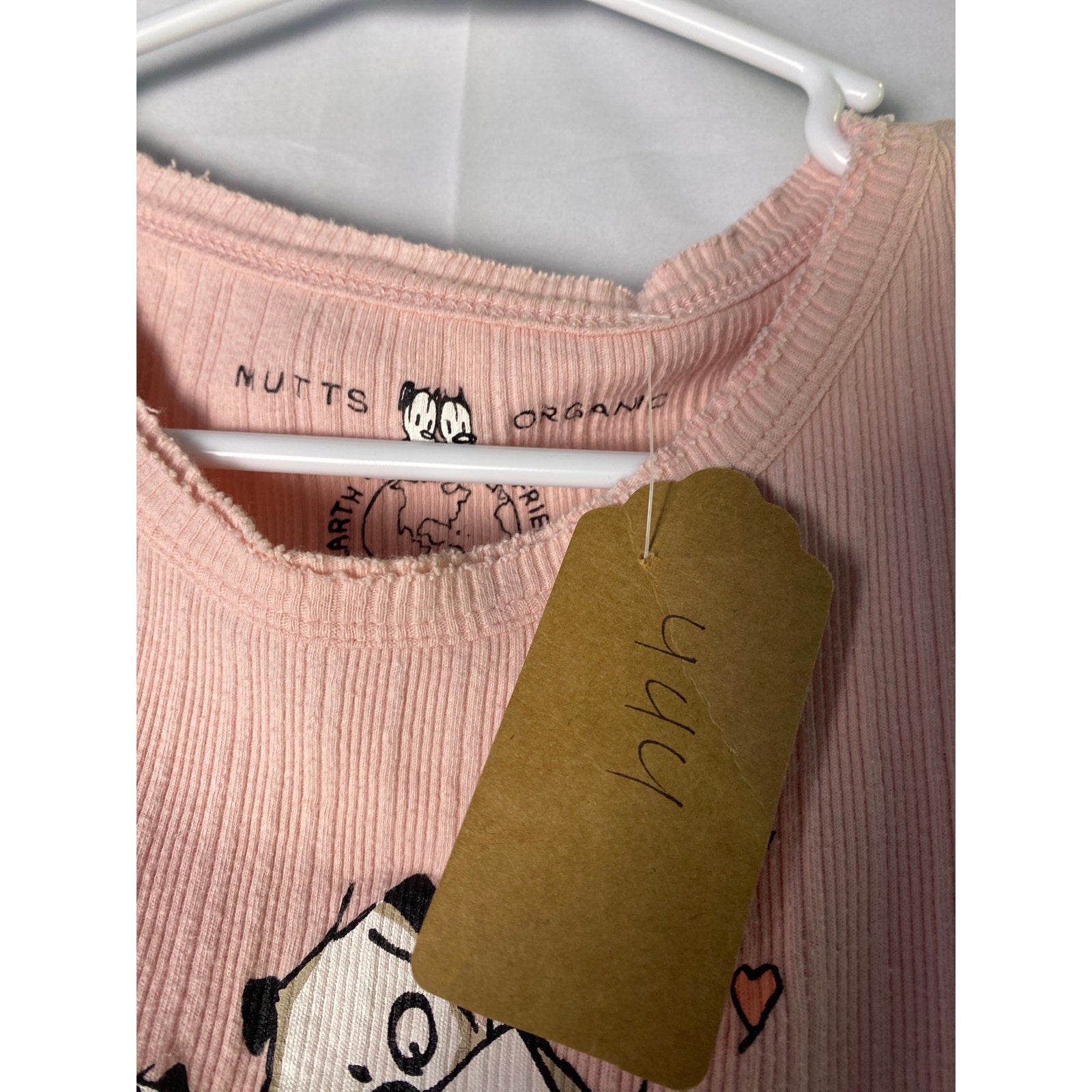 Y2K Mutts Organic Make New Friends Pink Textured Baby Tee Shirt Women's Small